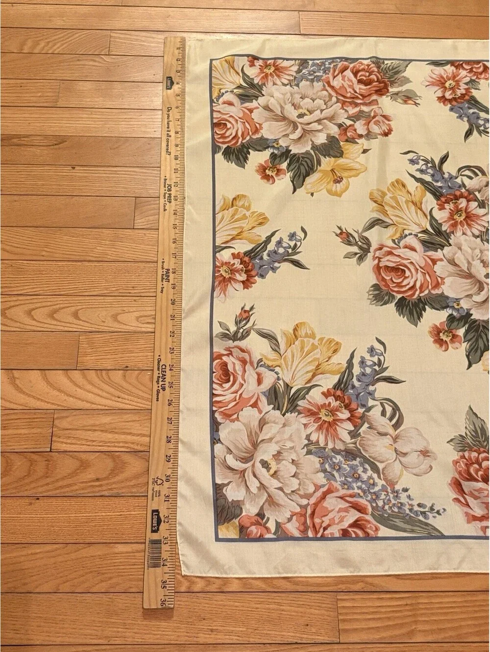 Vintage Polo Ralph Lauren Silk Yellow Floral Scarf 33”x 34” Stunning!